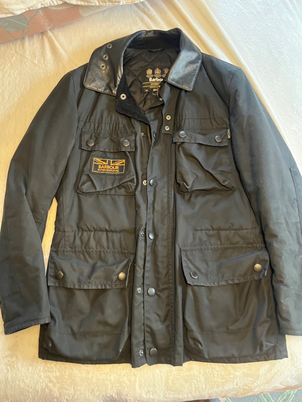 Barbour Black Military Field Jacket with Patch